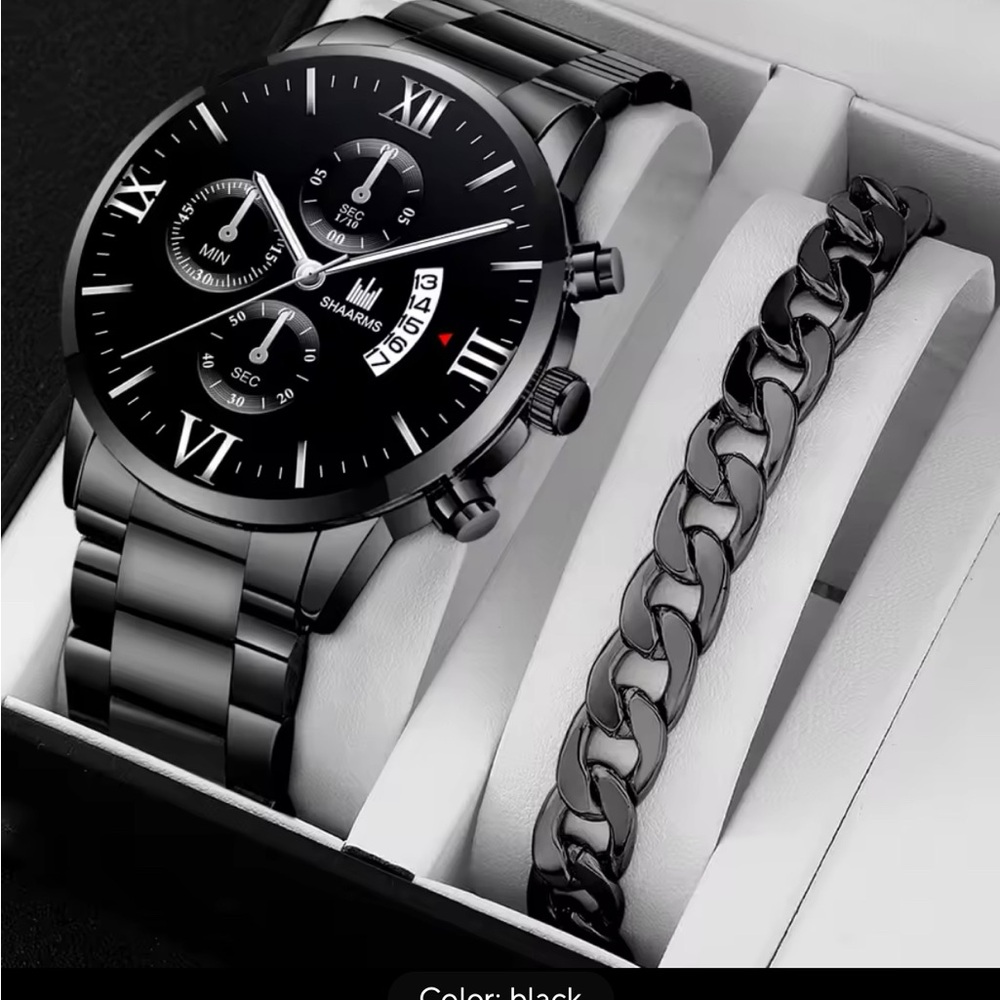 Watch Mens Fashion Business Quartz Watch Fashion Fake Three Eye Six Pin Calendar